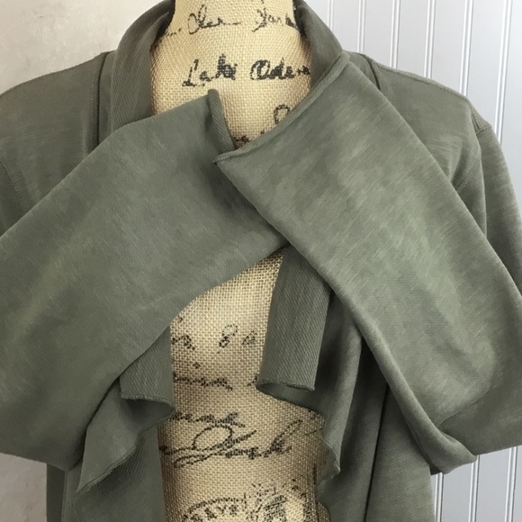 J. Jill Olive Green Draped Cardigan Sweater Small - Picture 4 of 8